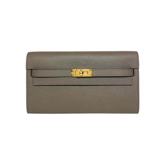 Hermes Kelly To Go Etain Epsom Gold Hardware