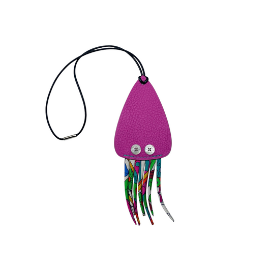 Hermes Petite H Pink Squid Bag Charm