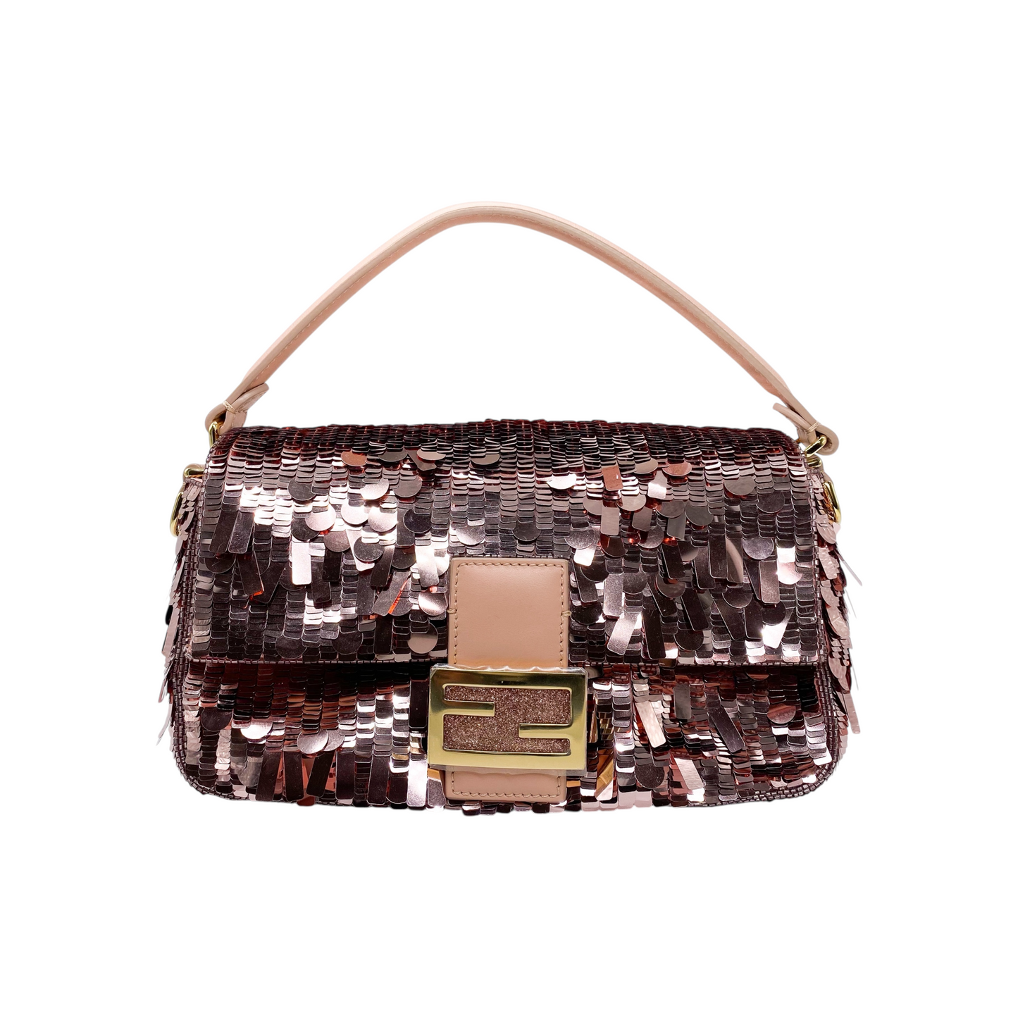 Fendi Rose Gold Sequin Baguette