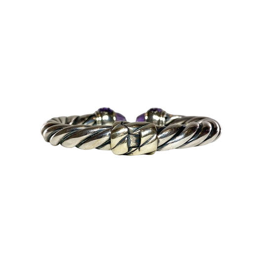 David Yurman Amethyst 925 Sterling Silver Cable Cuff