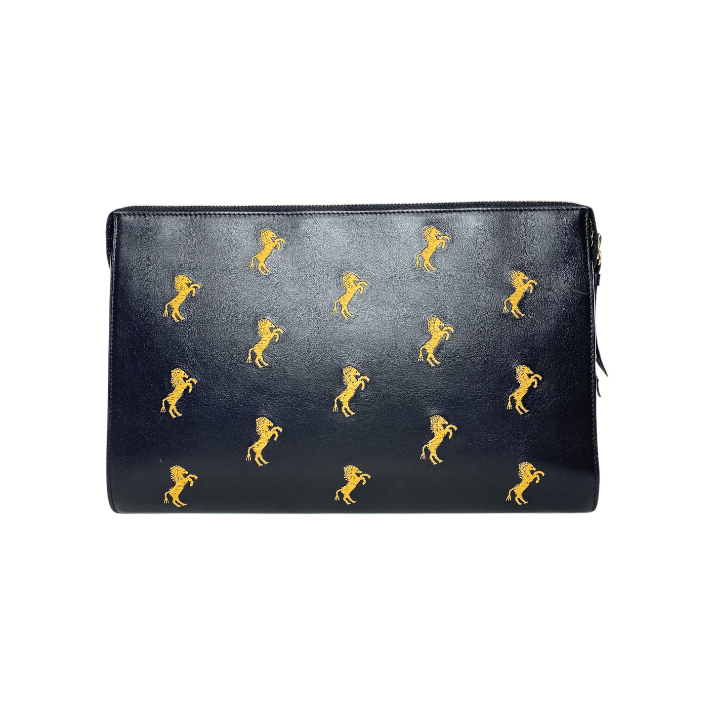 Chloe Black Gold Horses Pouch