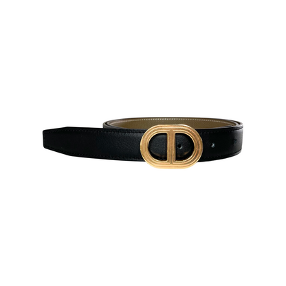 Hermes Black Etoupe Rivage Belt