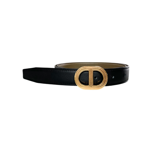 Hermes Black Etoupe Rivage Belt