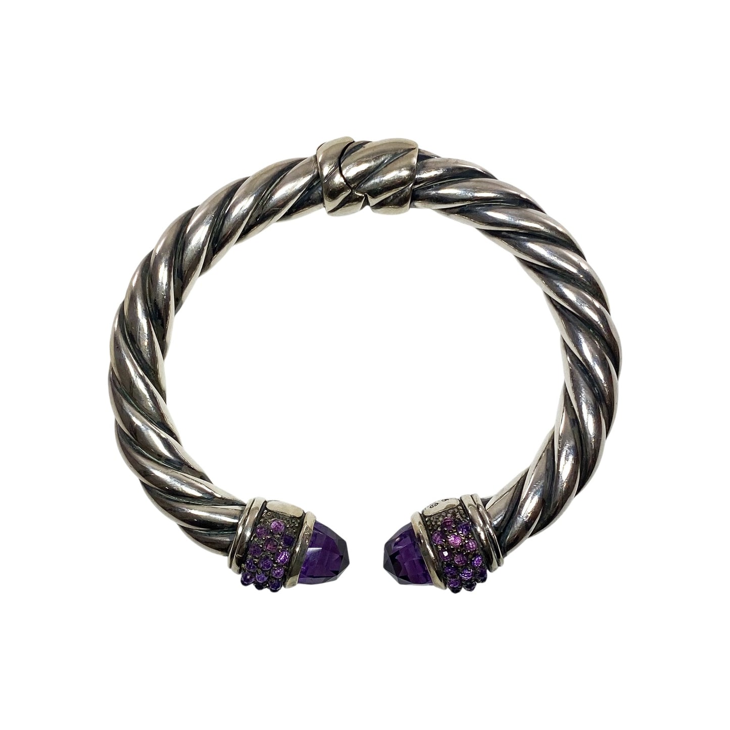 David Yurman Amethyst 925 Sterling Silver Cable Cuff