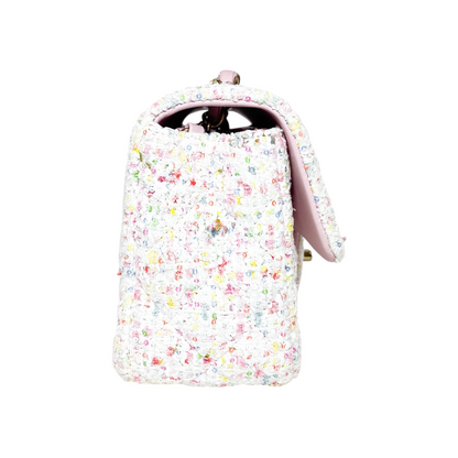 Chanel White Pastel Pink Tweed Mini Rectangle