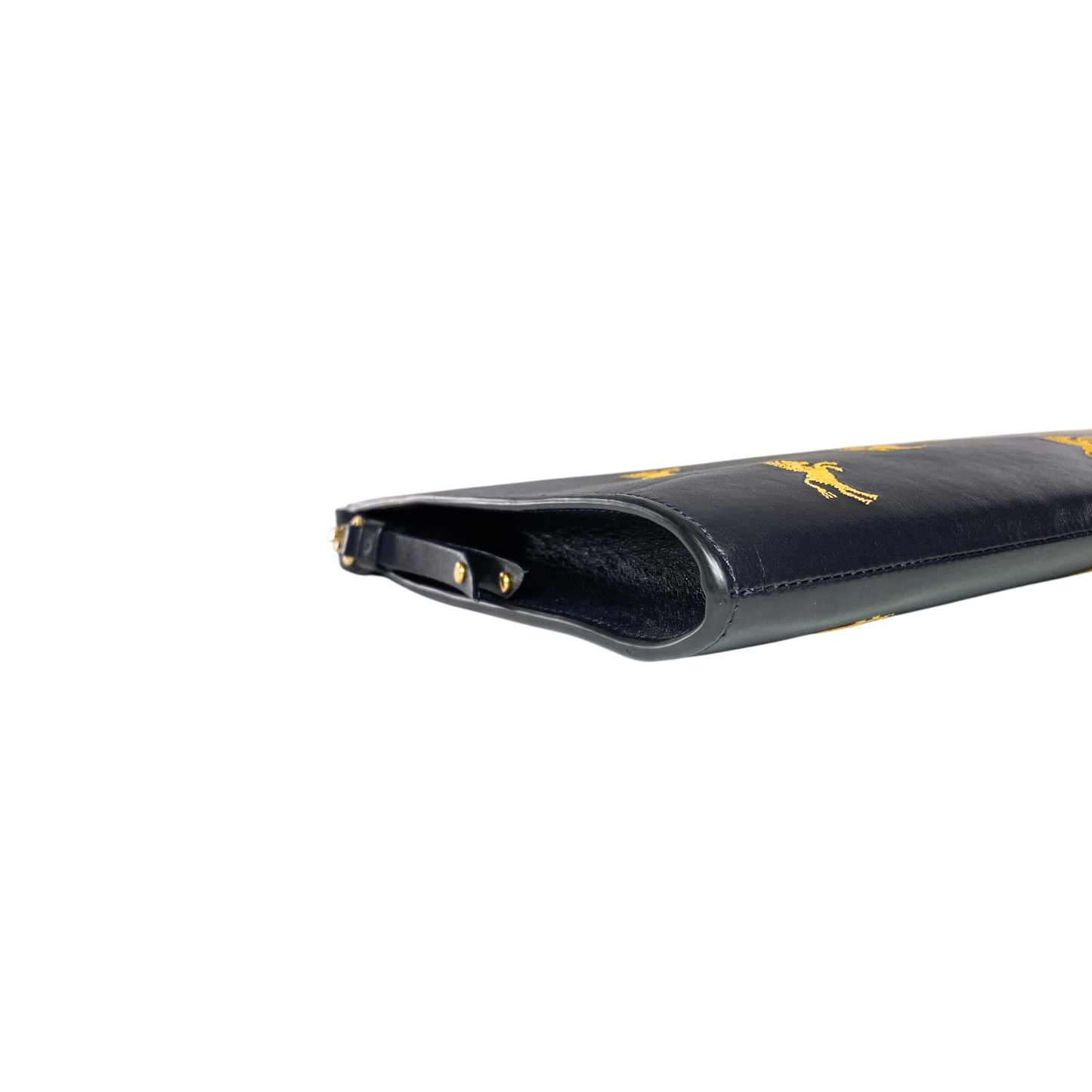 Chloe Black Gold Horses Pouch