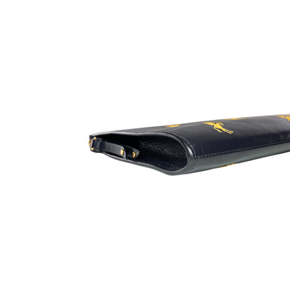 Chloe Black Gold Horses Pouch