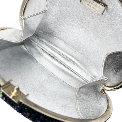 Judith Leiber Pink Multicolor Floral Crystal Clutch