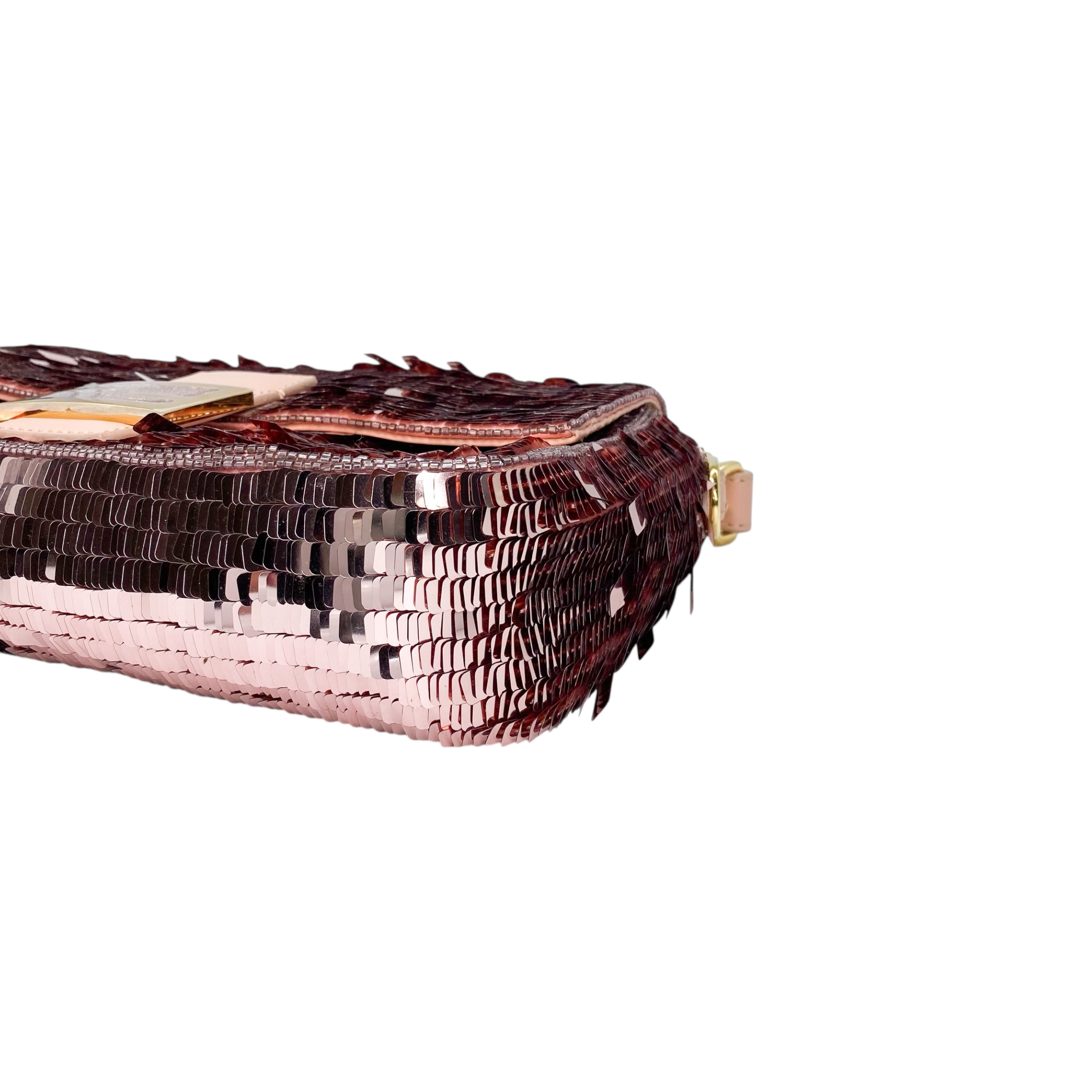 Fendi Rose Gold Sequin Baguette