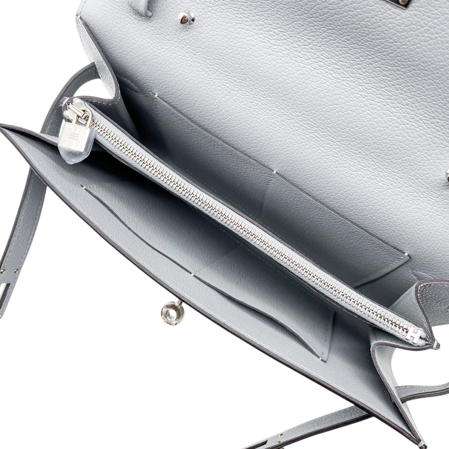Hermes Kelly To Go Gris Pantin Evercolor Palladium Hardware