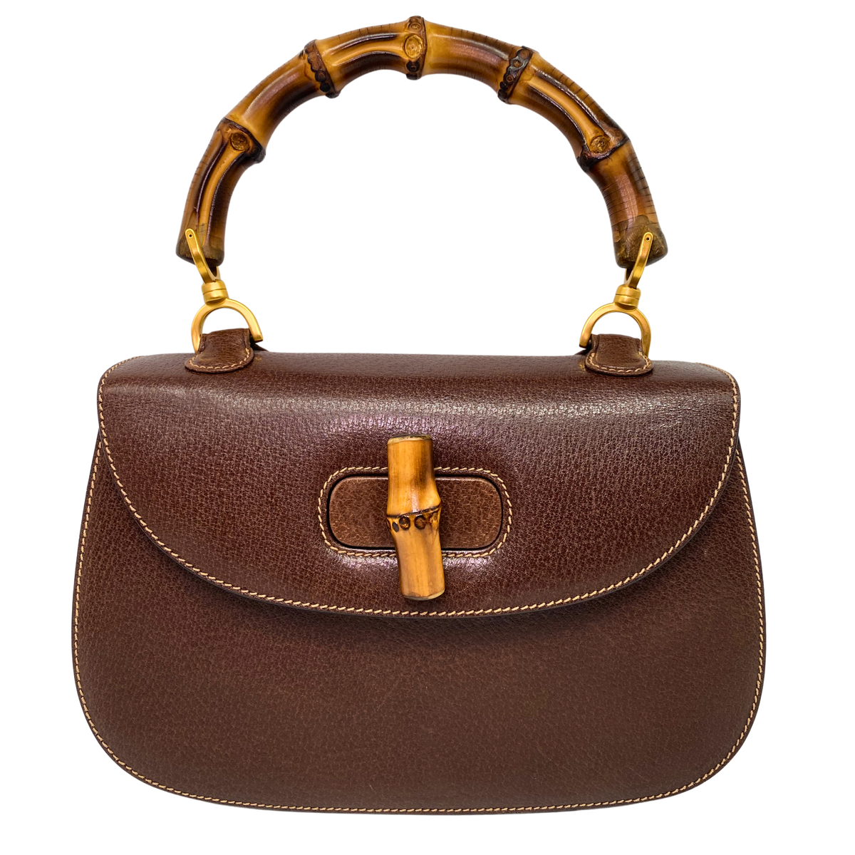 GUCCI 1947 Bamboo Leather Top-handle Bag