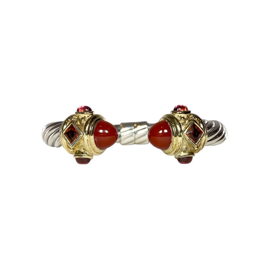 David Yurman Carnelian Gold 925 Sterling Silver Cable Cuff