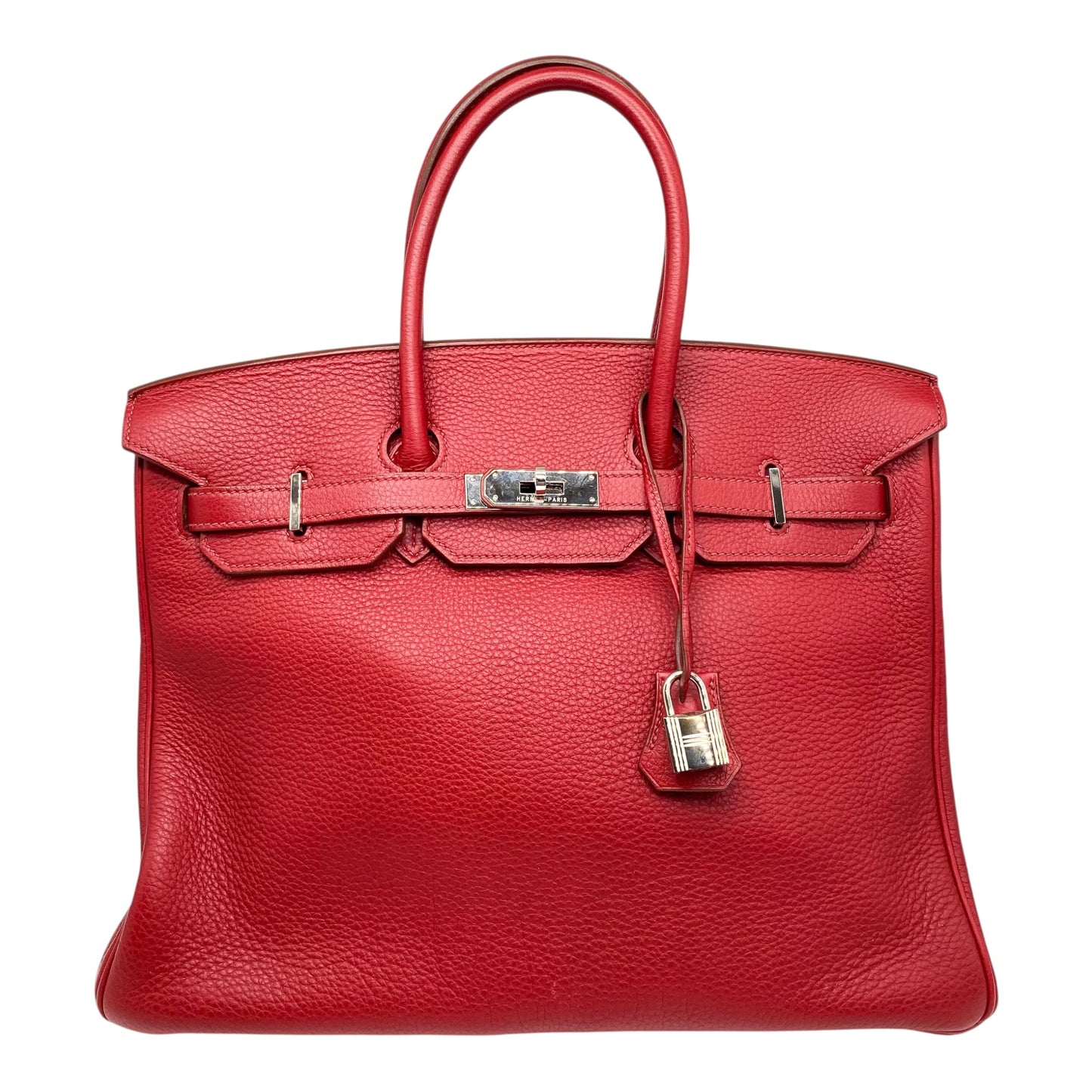 Hermes Birkin 35 Rouge Casaque Togo Palladium Hardware