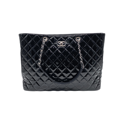 Chanel Black Patent Shopper Tote