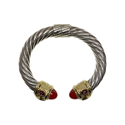David Yurman Carnelian Gold 925 Sterling Silver Cable Cuff