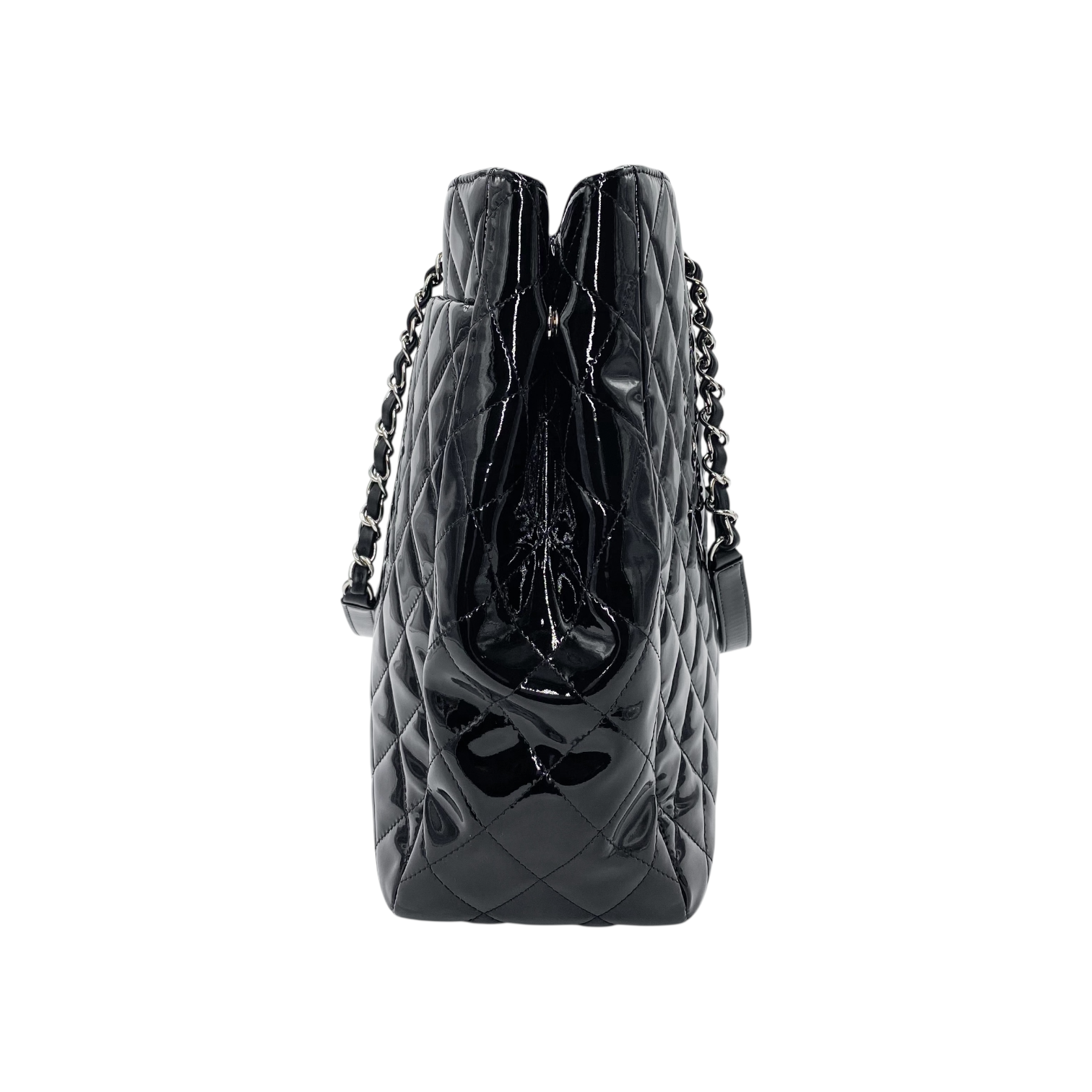 Chanel Black Patent Shopper Tote