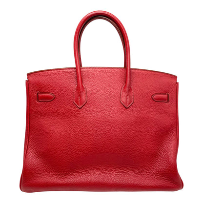 Hermes Birkin 35 Rouge Casaque Togo Palladium Hardware