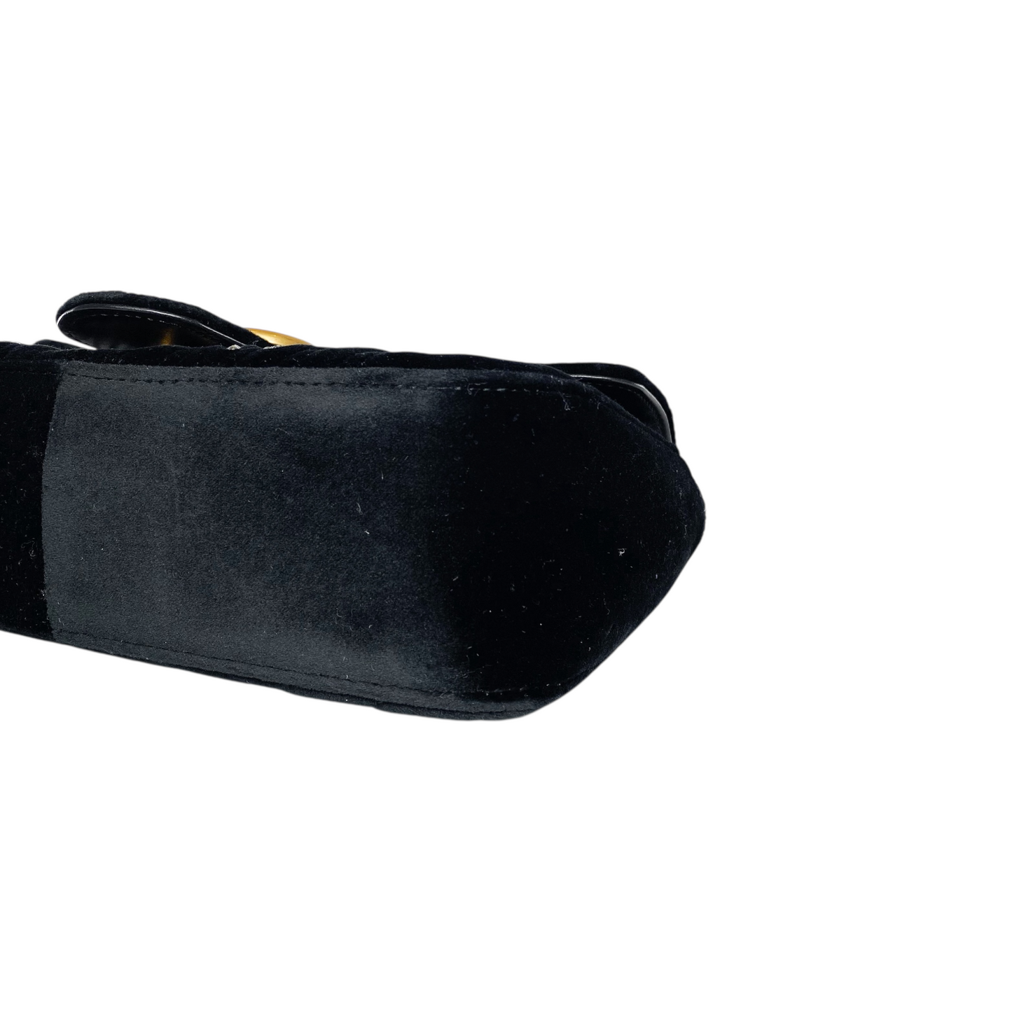 Gucci Black Velvet Marquise Crystal GG Marmont Shoulder Bag