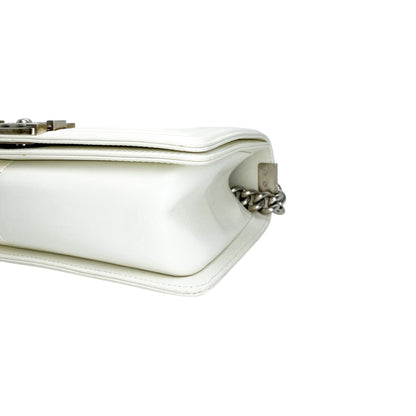 Chanel Matte White Old Medium Boy Bag