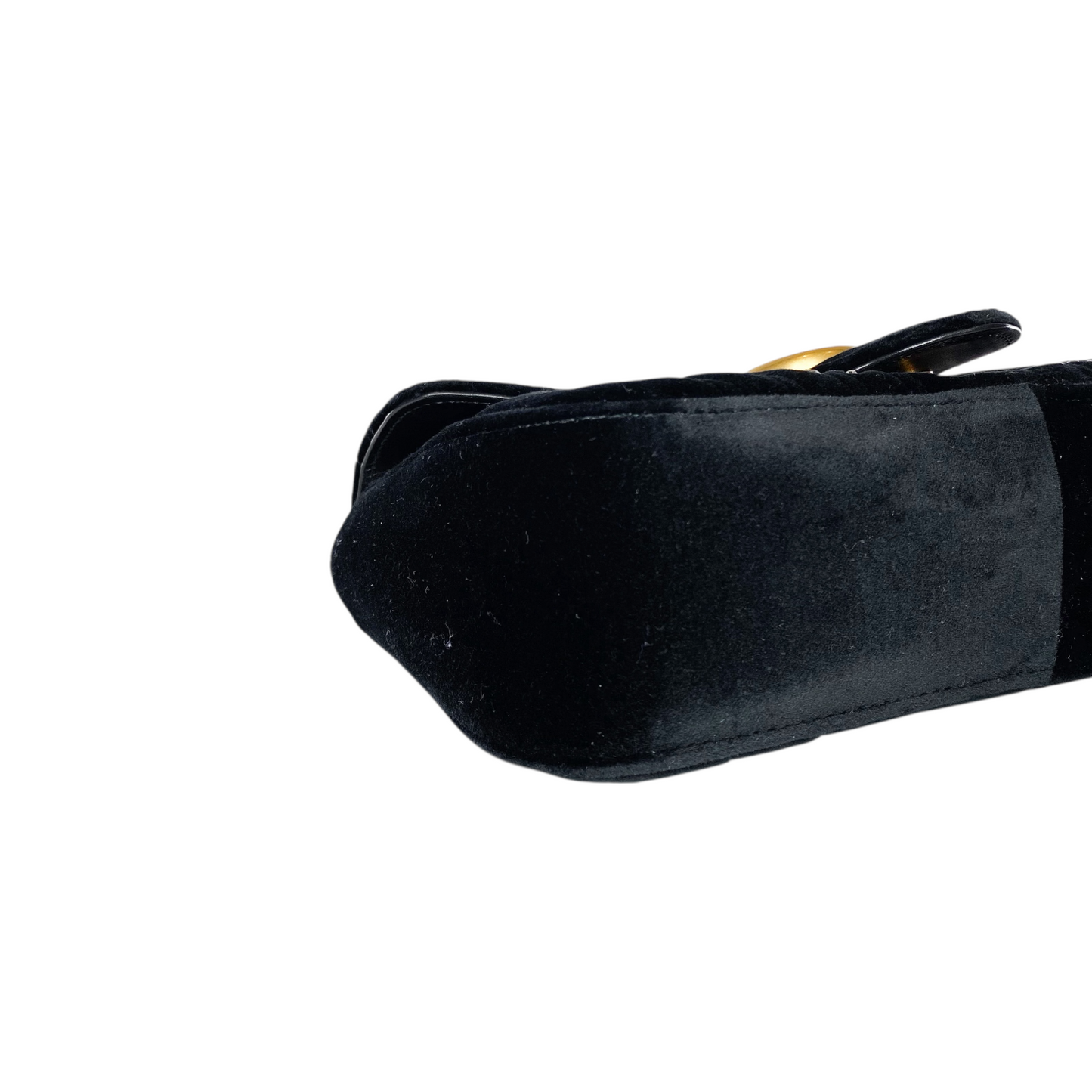 Gucci Black Velvet Marquise Crystal GG Marmont Shoulder Bag