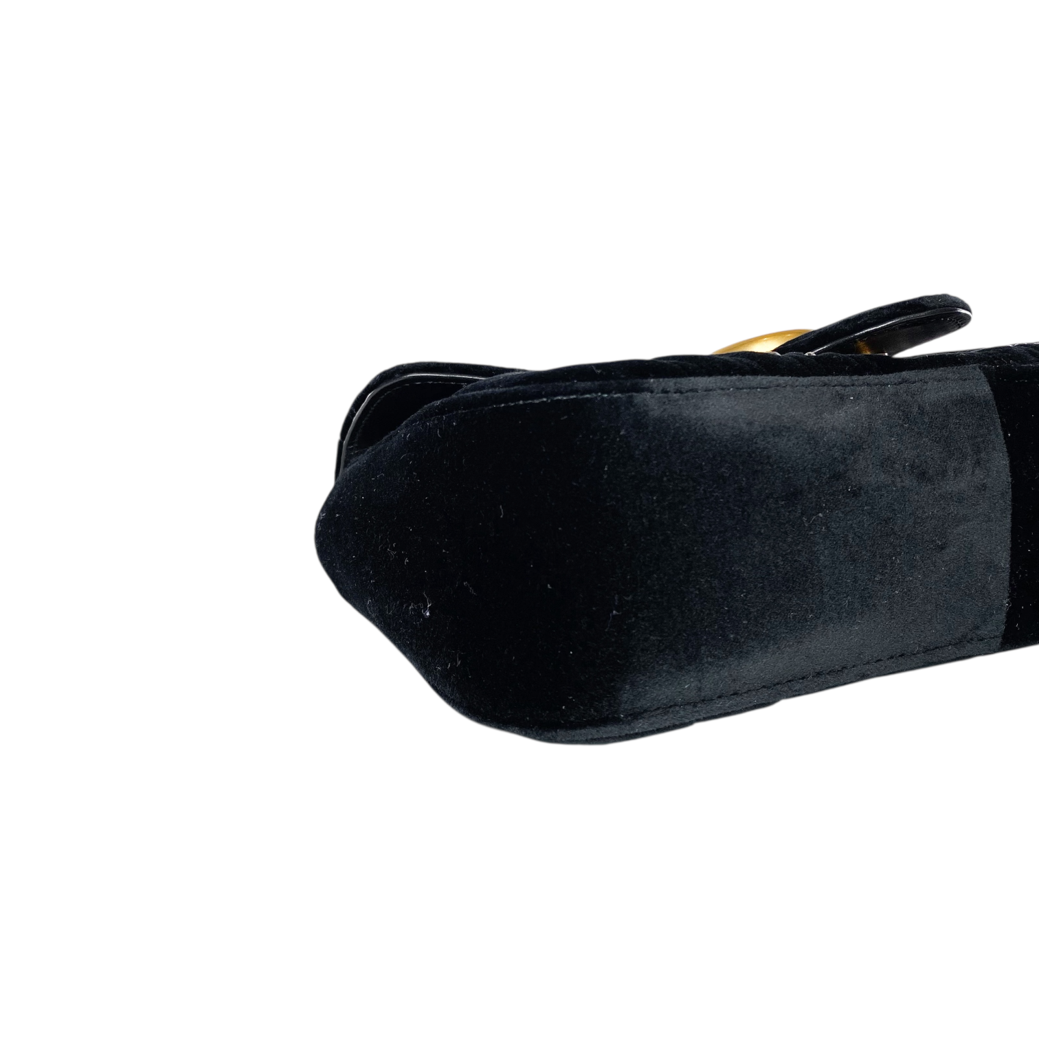 Gucci Black Velvet Marquise Crystal GG Marmont Shoulder Bag