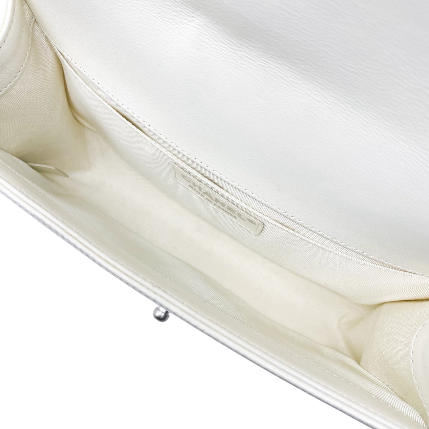 Chanel Matte White Old Medium Boy Bag