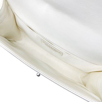 Chanel Matte White Old Medium Boy Bag