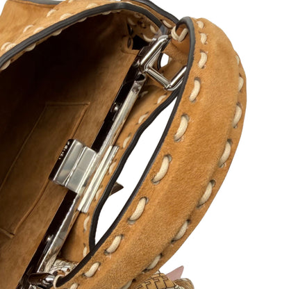 Fendi Suede Stitch Marrone Peekaboo Mini