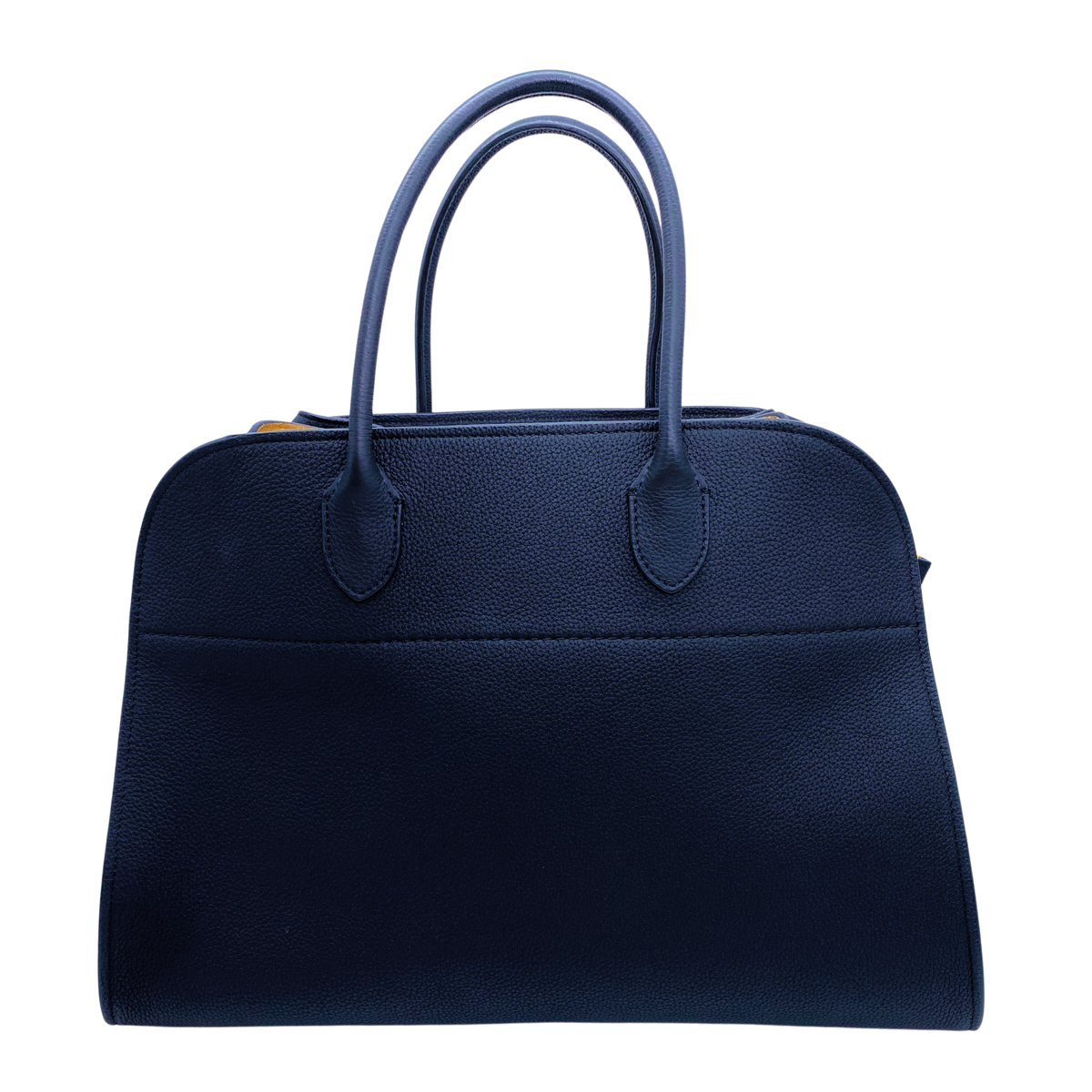 The Row Margaux 15 Navy Leather Satchel
