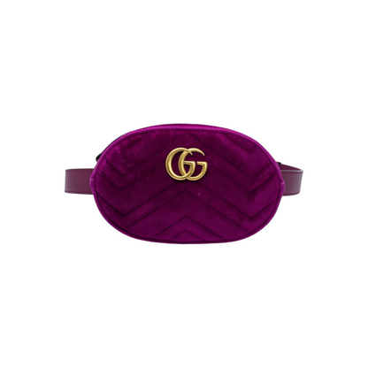 Gucci Dark Pink Marmont Velour Belt Bag