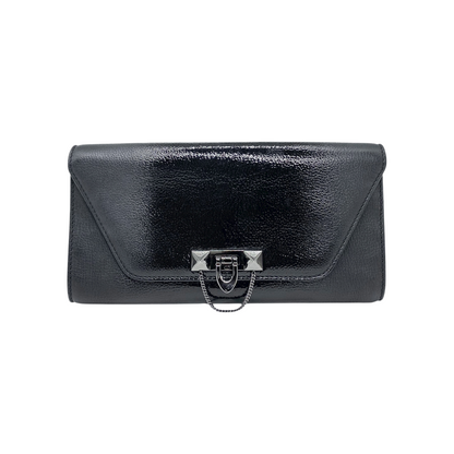 Valentino Black Patent Rockstud Clutch