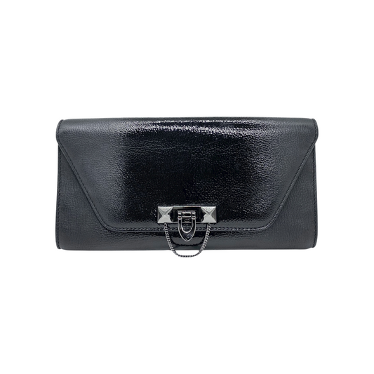 Valentino Black Patent Rockstud Clutch