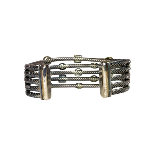 David Yurman Green Crystal Diamond 925 Sterling Silver Confetti Cuff