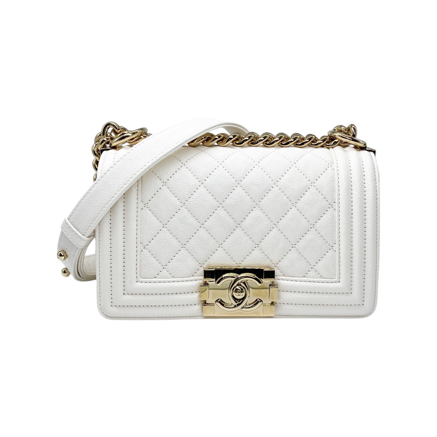 Chanel White Mini Boy Bag