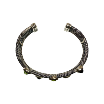 David Yurman Green Crystal Diamond 925 Sterling Silver Confetti Cuff