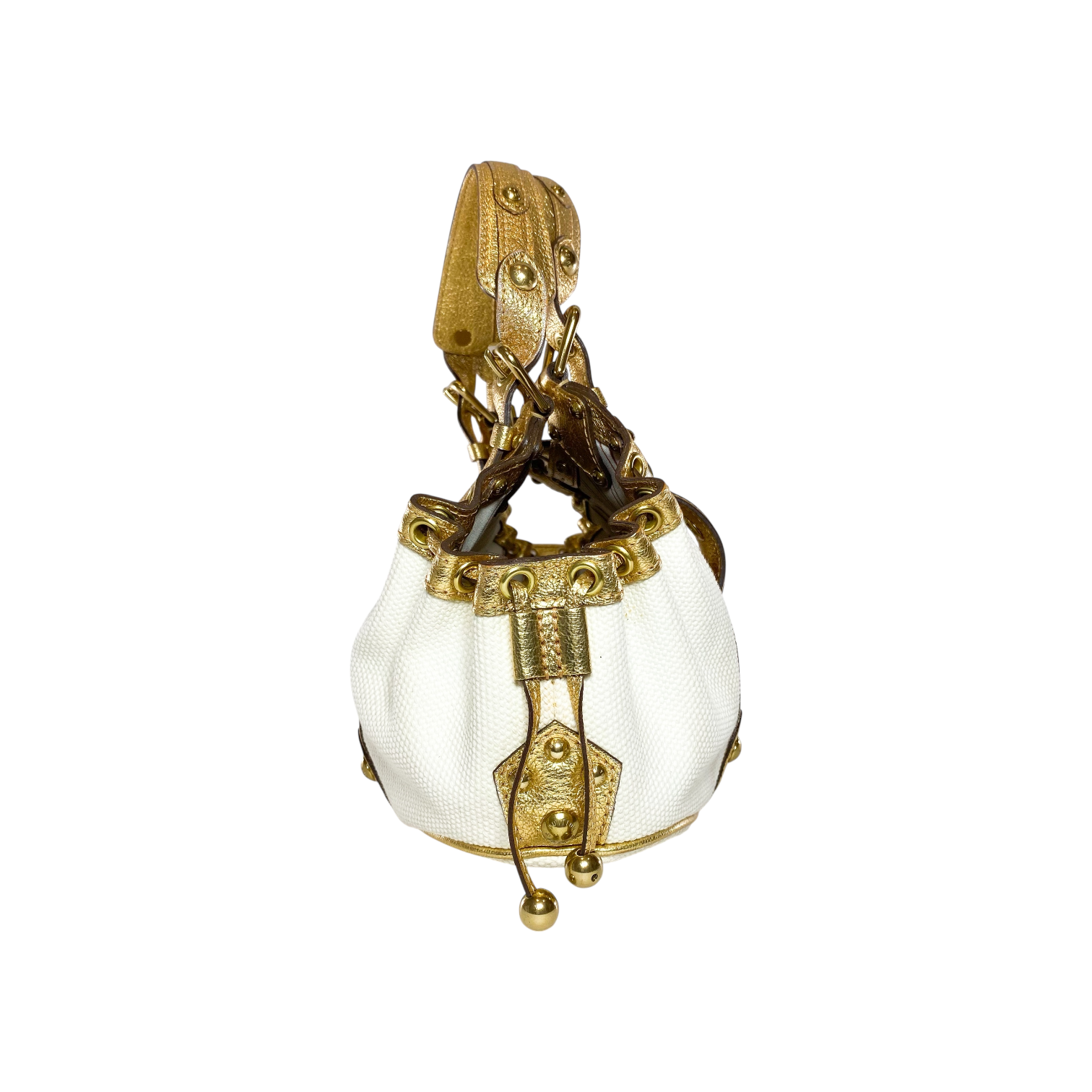 Louis Vuitton White Gold Antigua Theda GM