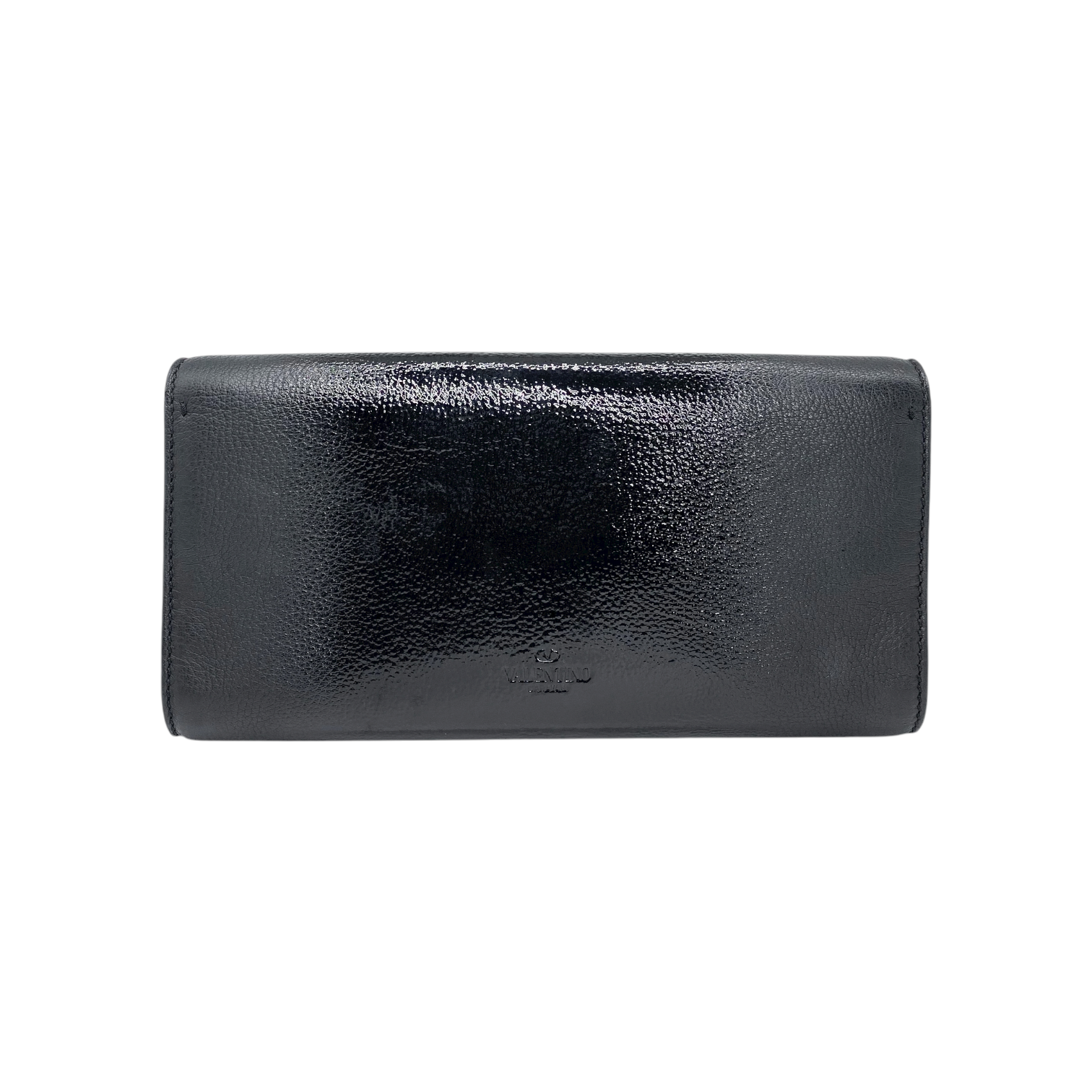 Valentino Black Patent Rockstud Clutch