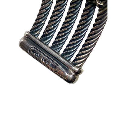 David Yurman Green Crystal Diamond 925 Sterling Silver Confetti Cuff