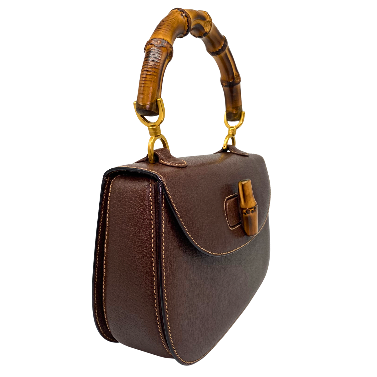 GUCCI 1947 Bamboo Leather Top-handle Bag