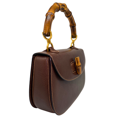 GUCCI 1947 Bamboo Leather Top-handle Bag