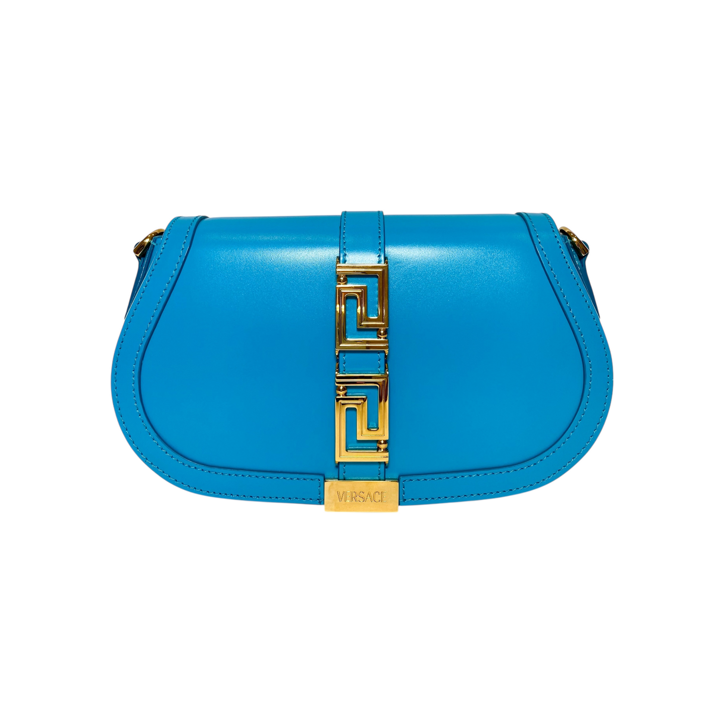 Versace Turquoise Greca Goddess Shoulder Bag