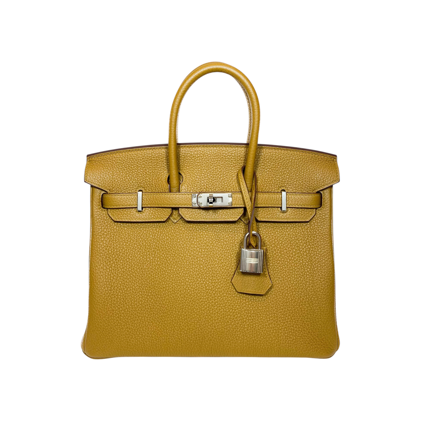 Hermes Birkin 25 Bronze D’or Bleu Brume Verso Togo Palladium Hardware