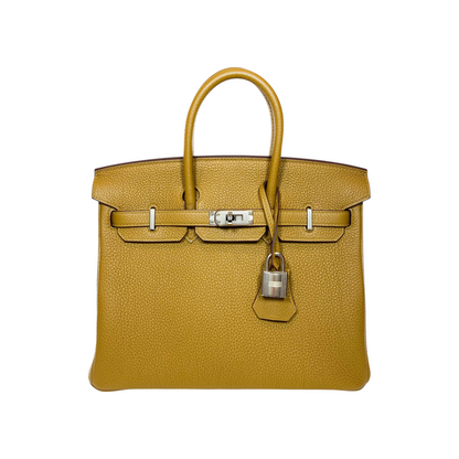 Hermes Birkin 25 Bronze D’or Bleu Brume Verso Togo Palladium Hardware