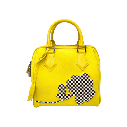 Louis Vuitton Yellow Illusion Fleur Suede Speedy