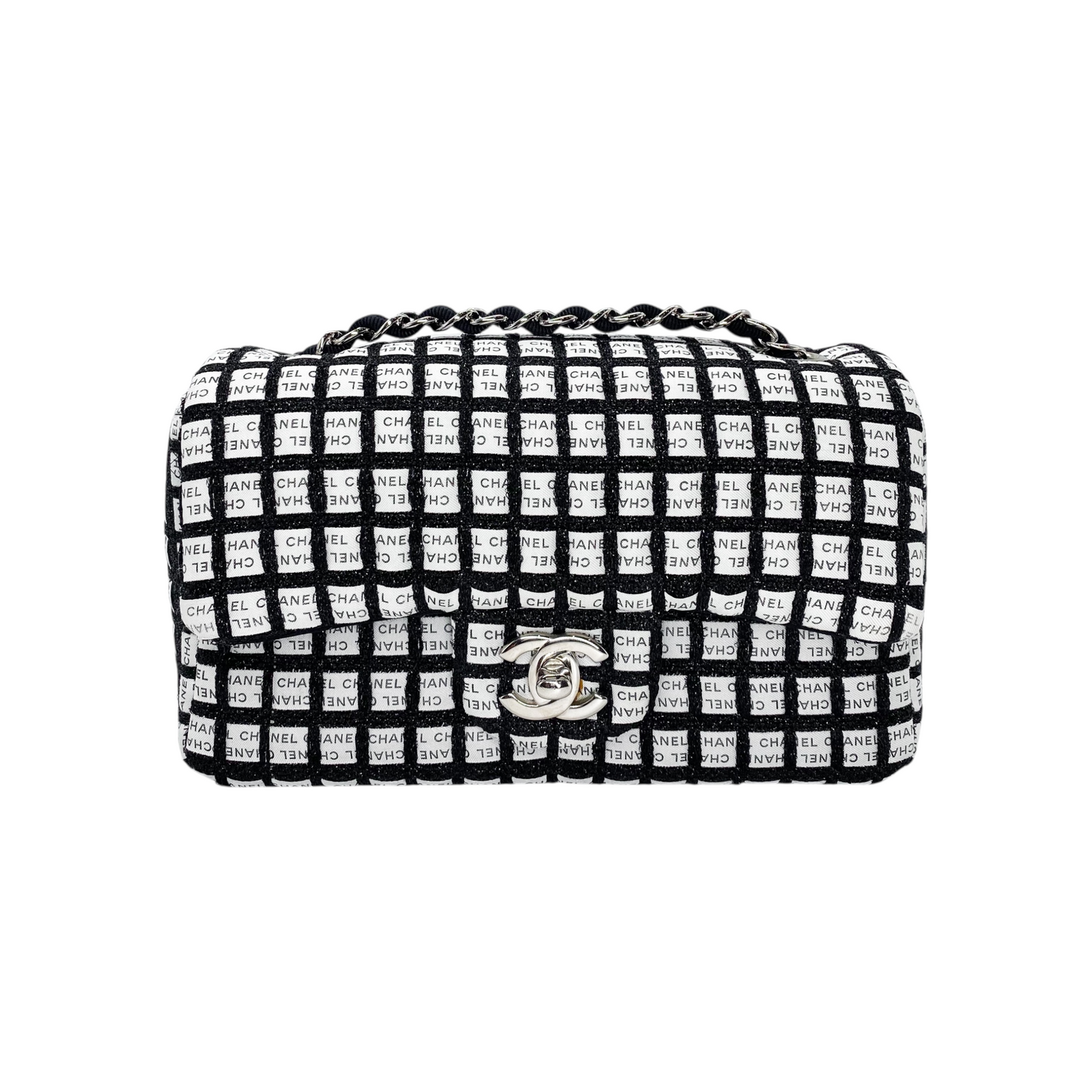 Chanel Black White Logo Mini Rectangle
