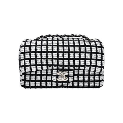 Chanel Black White Logo Mini Rectangle