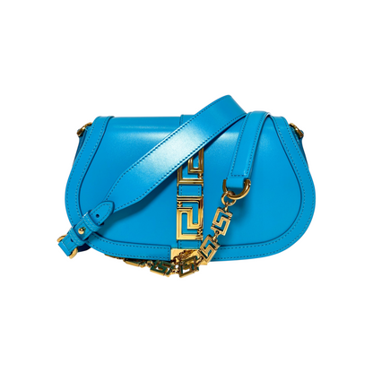 Versace Turquoise Greca Goddess Shoulder Bag