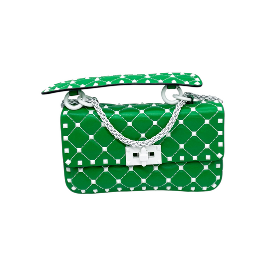 Valentino Peppermint Rockstud Spike Top Handle Shoulder Bag