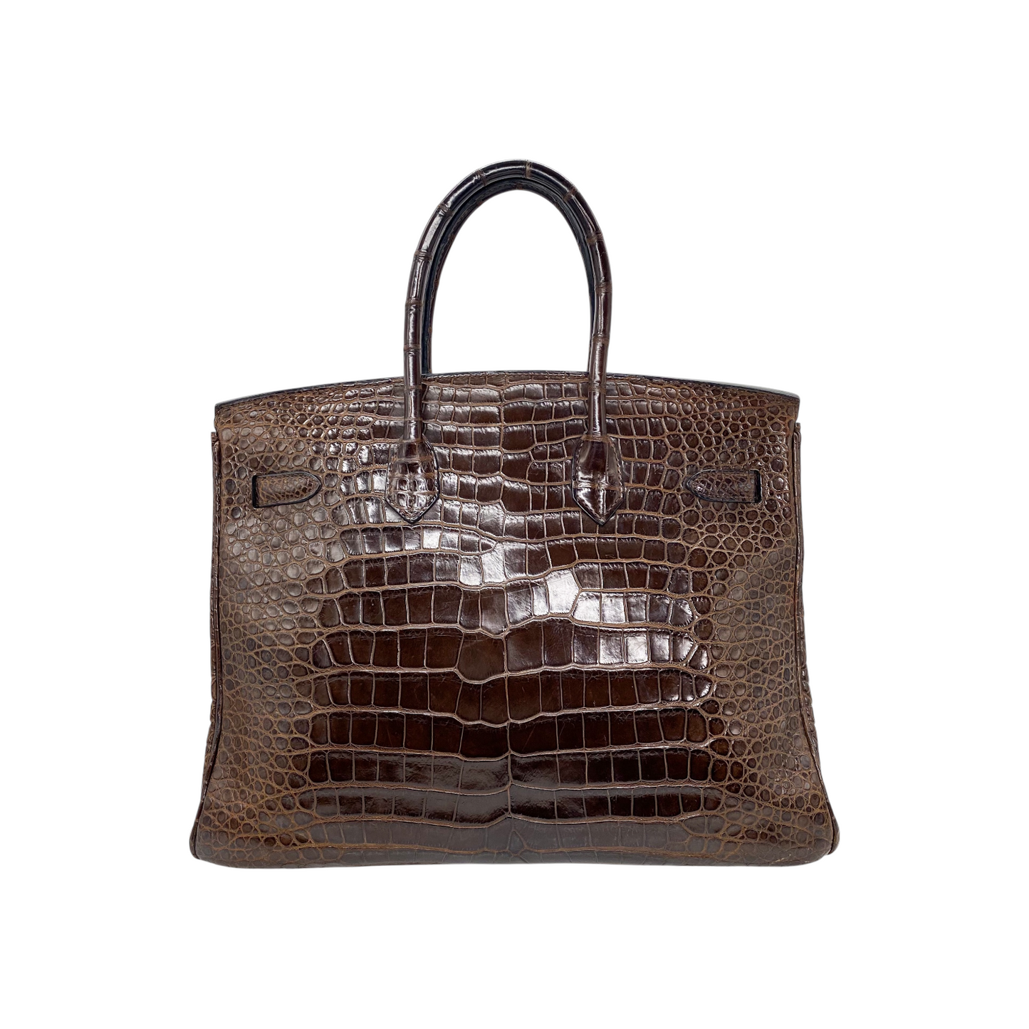 Hermes Birkin 35 Chocolate Porosus Crocodile Gold Hardware