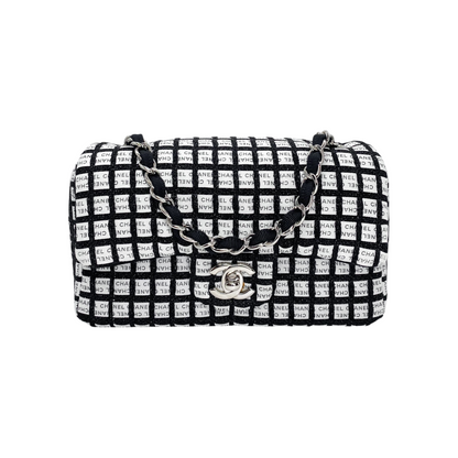 Chanel Black White Logo Mini Rectangle